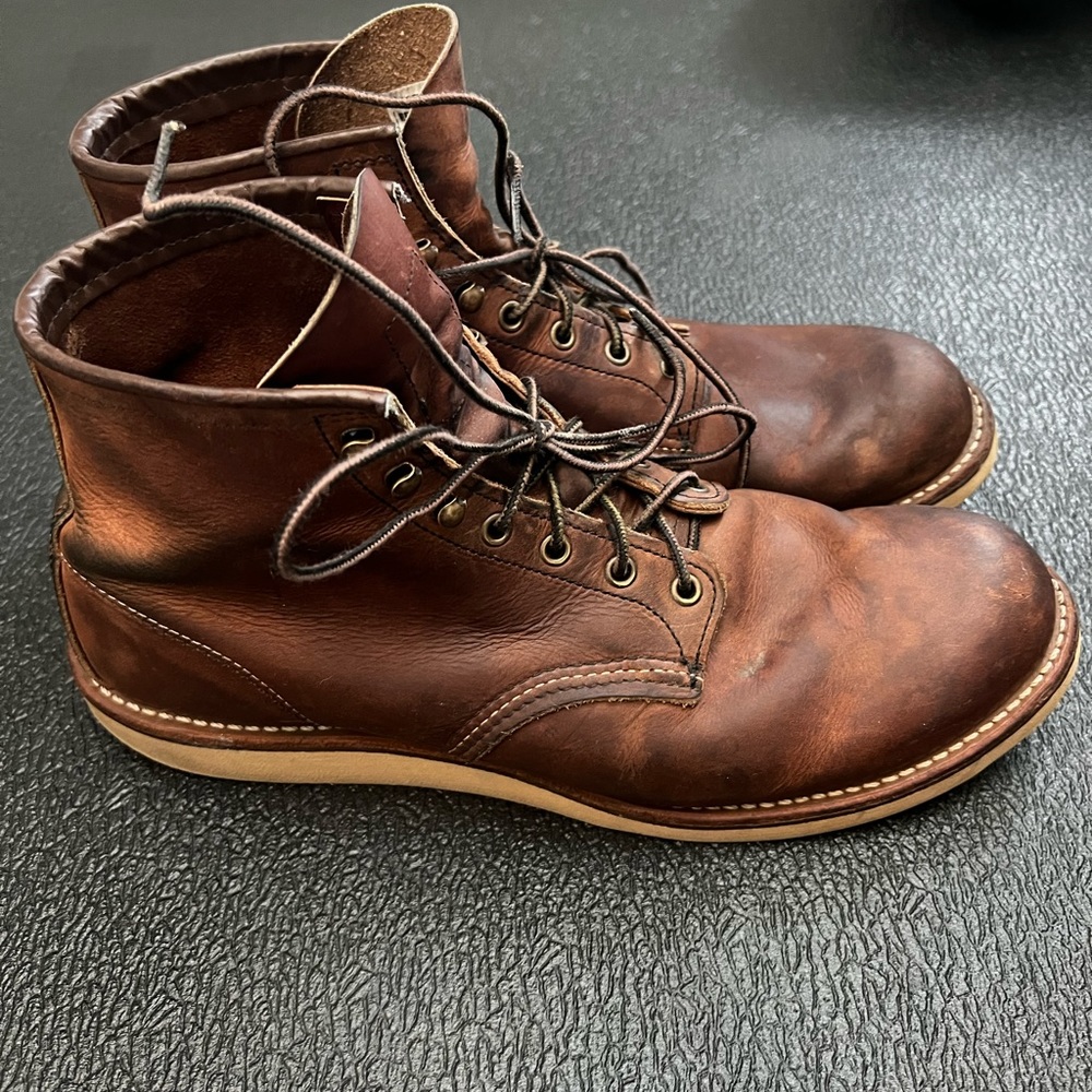 RED WING 4549 6” Rover Men's bourbon waxed leather boots factory 2nd